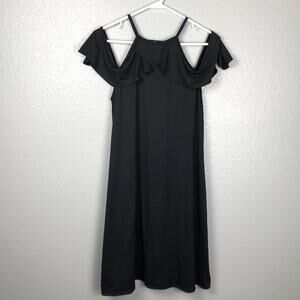 Pinkblush Off Shoulder Maternity Dress Size Small Black Stretchy Ruffle Comfort